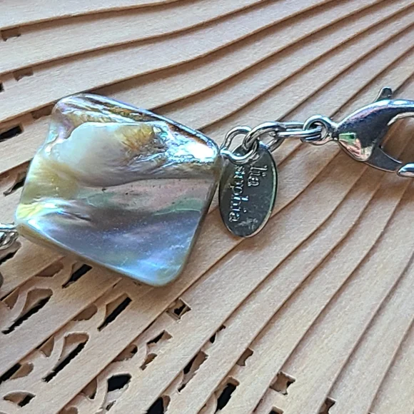 Elegant Silver and Teal Women's Necklace Lia Sophia Stamped - Picture 7 of 12